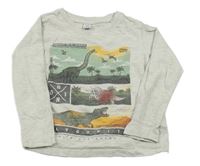 Šedé triko s dinosaury DopoDopo 