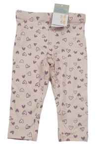 Nové - Světlereůžové legíny se srdíčky Primark