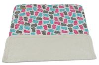 Smetanovo/bílá chlupatá deka s hrochy