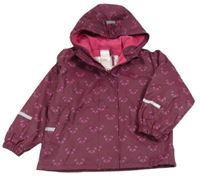 Vínová nepromokavá jarní bunda s pandami a kapucí Impidimpi