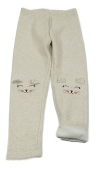 Béžové melírované zateplené legíny s myškami C&A