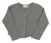 Šedý žebrovaný propínací svetr Jeff&Co