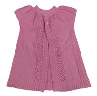 Růžová propínací svetrová vesta 