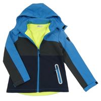 Tmavomodro-modrá softshellová bunda s kapucí Sezon 