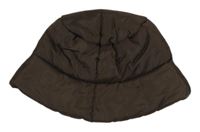 Hnědý šusťákový zateplený klobouk 
