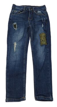 Tmavomodré rifle s prošoupáním Zara 