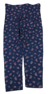 Tmavomodré legíny s kytičkami Primark