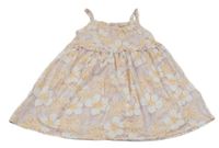 Lila bavlněné květované šaty Dopodopo