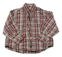 Červeno-šedo-smetanová kostkovaná košile Timberland