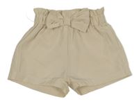 Béžové sukňové kraťasy s mašlí 