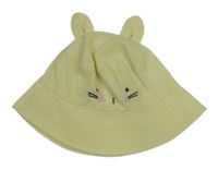 Žluto-bílý pruhovaný krepový klobouk se zajíčkem Tu