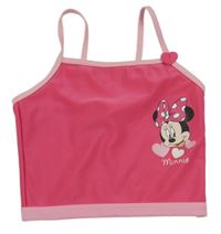 Růžovo-světlerůžový plavkový top s Minnií Disney