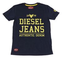 Tmavomodré tričko s logem Diesel