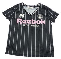 Černo-bílé pruhované sportovní tričko Reebok