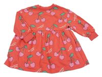 Červené teplákové šaty s třešničkami M&S