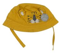 Hořčicový plátěný klobouk s tygrem F&F