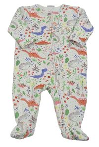 Smetanová tepláková kombinéza s dinosaury Next