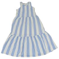 Bílo-světlemodré pruhované šaty H&M