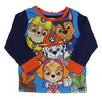 Modro-tmavomodro-červené pyžamové triko s PAW PATROL characater