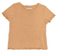 Světleoranžové žebrované crop tričko lefties 