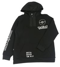 Černá tech fleece mikina s pokémonem a kapsou a kapucí PRIMARK
