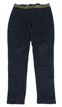 Tmavomodro-zlaté puntíkaté legíny Mothercare