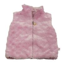 Růžová kožešinová podšitá vesta zn. Kiki&Koko