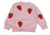 Světlerůžová mikina s jahůdkami SHEIN