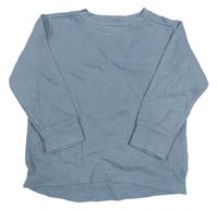 Modrošedé žebrované/vzorované mikinotriko Next