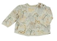 Smetanová mikina se zvířátky a palmami George