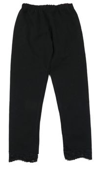 Černé legíny s krajkou