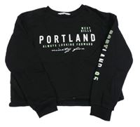 Černá crop mikina s nápisy H&M