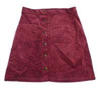 Vínová manšestrová sukně LA REDOUTE