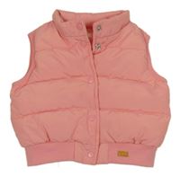 Broskvová prošívaná šusťáková zateplená vesta s nášivkou Matalan