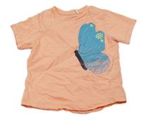 Broskvové tričko s motýlkem ESPRIT