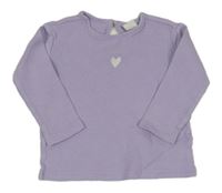 Fialové žebrované miinotriko se srdíčkem H&M