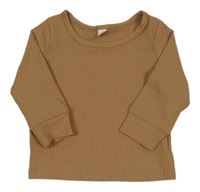 Hnědé žebrované triko 