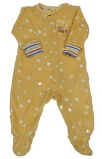 Okrový plyšový overal s hvězdičkami a blesky a pruhy PRIMARK