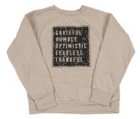 Pudrová mikina s nápisy PRIMARK