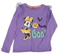 Tmavofialové triko s Minnie a tylovými volánky Disney