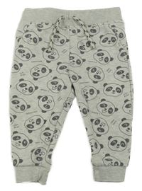 Světlešedé melírované tepláky s pandami PRIMARK