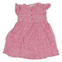 Tmavorůžovo-bílé kytičkované šaty Jojo Maman Bébé
