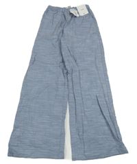 Nové - modré melírované wide leg kalhoty H&M