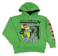 Zelená mikina s Minecraft a kapucí C&A