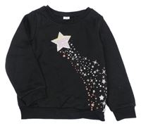 Černá mikina s kometou s flitry Kiki&Koko