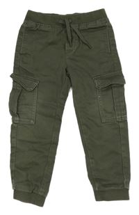 Khaki cargo cuff rifle s úpletovým pasem H&M
