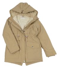 Béžová šusťáková zimní parka s kapucí PRIMARK