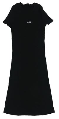 Černé žebrované šaty s nápisem M&Co.