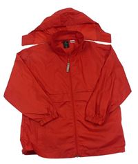 Červená šusťáková bunda s kapucí 