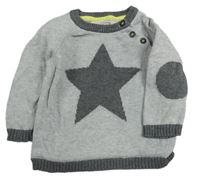 Šedý melírovaný svetr s hvězdou H&M